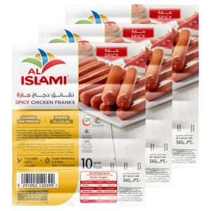 Al Islami Frozen Spicy Chicken Franks 340G X3