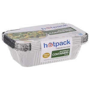 Hotpack Aluminum Containers With Lid 10 Pieces