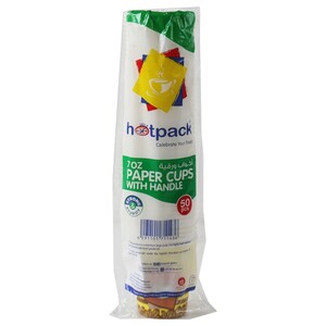 Hotpack Paper Cup With Handle 50 Pieces 7Oz
