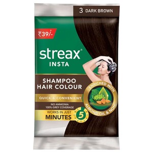Streax Shampoo Hair Color Dark Brown 25Ml