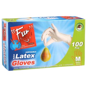Fun Disposable Latex Gloves Medium 100 Pieces