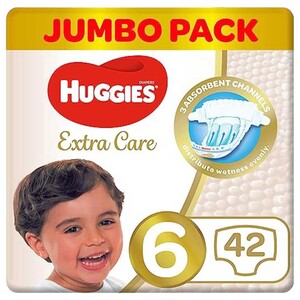 Huggies Diaper Extra Care Jumbo Pack Size 6 15+Kg 42 Pieces