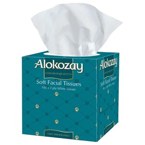Alokozay Facial Tissue Square 2Ply Soft 100 Pieces