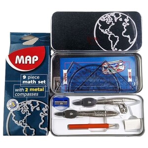 Map Geometry Set Metal Box