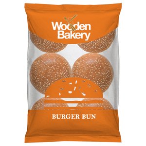 Wooden Bakery Burger Bun Lebanese 6Pcs