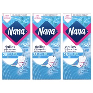 Nana Pantyliners Long Deo Fresh 28 Pieces X3