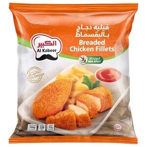 Al Kabeer Breaded Chicken Fillet Non Spicy 750G