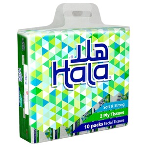 Hala Facial Tissue 2Ply 180Sheets X10