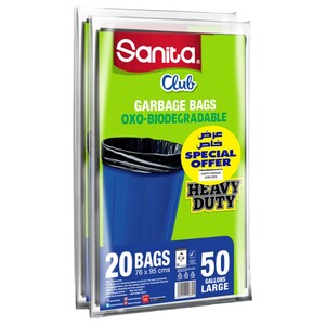 Sanita Club Garbage Bag Heavy Duty Large 50 Gallon 20Pcs X2