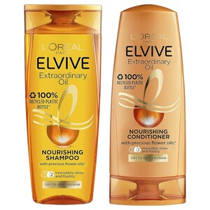 L'oreal Elvive Shampoo Extraordinary Oil Dry 400Ml + Conditioner 360Ml -33% Off