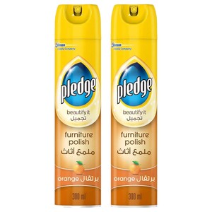Pledge Furniture Polish Orange 300Ml X2