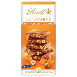 Lindt Les Grandes 38% Hazelnut Caramel 150G