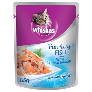 Whiskas Cat Food Purrfectly Tuna & Salmon 85G