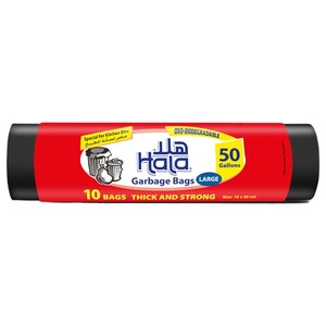 Hala Garbage Bags Bio 50 Gallons 10Pcs