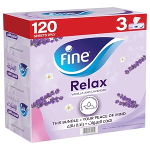 Fine Facial Tissue Lavender 120Pcs X3