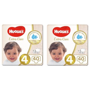 Huggies Baby Diaper Extra Care Size 4 40Pcs X2