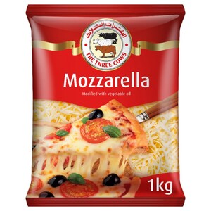 The Three Cows Shredded Mozzarella Cheese 1Kg
