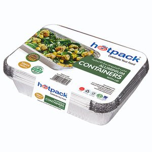 Hotpack Eco-Friendly Aluminum Containers With Lids 10 Pieces 1.85L