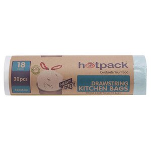 Hotpack Eco-Friendly White Drawstring Kitchen Bags 55 X 65Cm 18 Gallon
