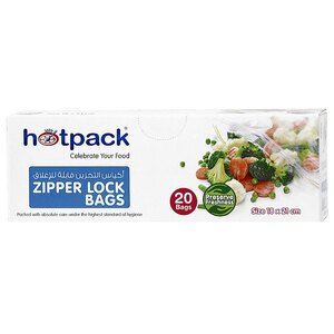 Hotpack Zip & Lock Bags 18X21cm 20 Pieces