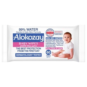 Alokozay Baby Wipes With 99% Water 60 Pieces