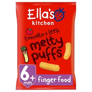 Ella's Kitchen Organic Tomato And Leek Melty Puffs Baby Snack 6+ Months 20G