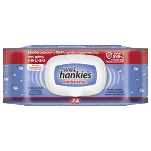Wet Hankies Antibacterial 72 Sheets