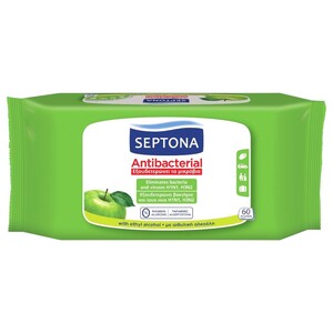 Septona Liquid Antibacterial Wipes Green Apple 60 Pieces