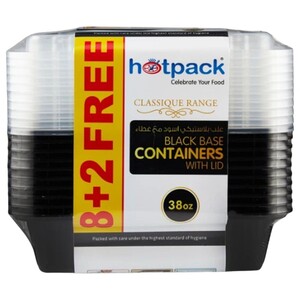 Hotpack Black Base Rectangular 8388 + Lid 8+2 Free