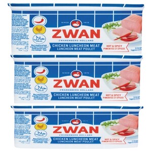 Zwan Chicken Luncheon Meat Hot & Spicy 200G X3