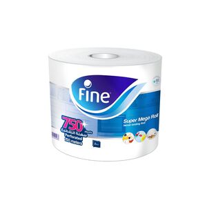 Fine Jumbo Paper Roll Tissues 150 Meter 750 Sheets X 2 Ply 1 Roll