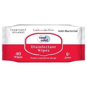 Cool & Cool Antibacterial Sanitizing Wipes 40 Pieces