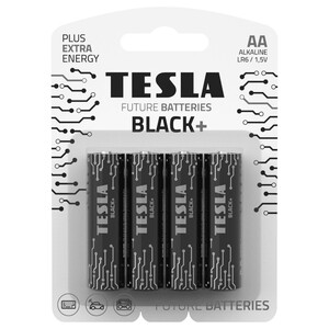 Tesla Black+ Aa 1.5V Alkaline Batteries 4 Pieces