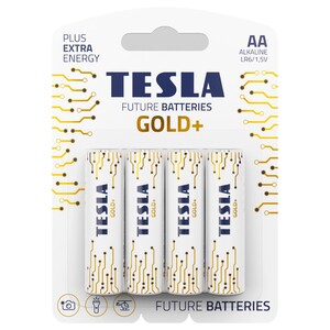 Tesla Gold+ Aa 1.5V Alkaline Batteries 4 Pieces
