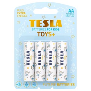 Tesla Toys+ Aa 1.5V Alkaline Batteries Blue 4 Pieces
