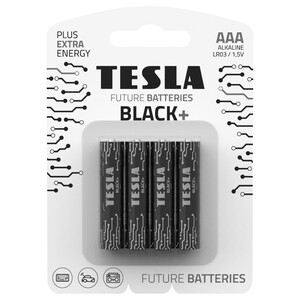 Tesla Black+ Aaa 1.5V Alkaline Batteries 4 Pieces