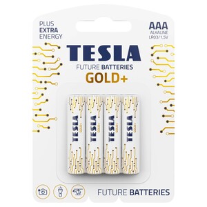 Tesla Gold+ Aaa 1.5V Alkaline Batteries 4 Pieces