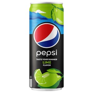 Pepsi Carbonated Soft Drink Lime No Added Sugar 330Ml