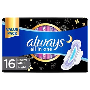 Always All In One Ultra Thin Night Sanitary Pads 16 Pieces