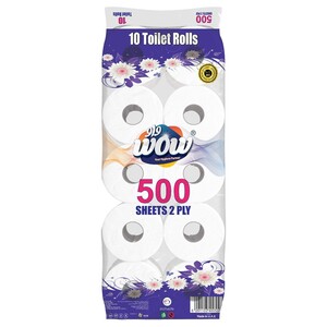 Wow Toilet Paper 500 Sheets 10 Rolls