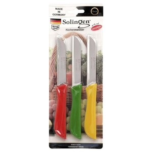 Solingen Stainless Steel Knife Hw01603 Set With Glitter Handle Multicolor 3Pcs
