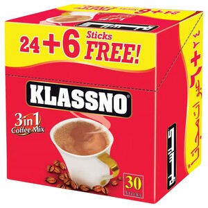 Klassno 3 In 1 Coffee Mix 24+6 Sticks