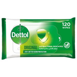 Dettol Original Antibacterial Skin Wipes 120 Wipes