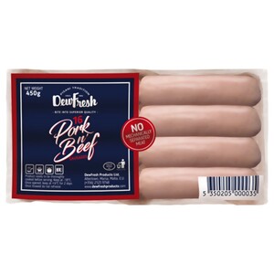 Dewfresh Pork & Beef Sausages 16 Pieces 450G