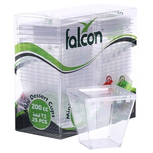 Falcon Mini Dessert Cup With Lid 200Cc 25Pcs