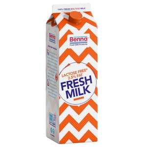 Benna Lactose Free Milk 2.5% Fat 1L