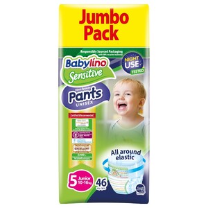 Babylino Sensitive Pants Diapers No5 10-16Kg 46 Pieces