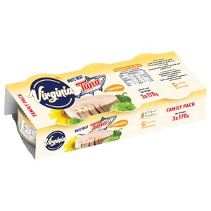 Virginia Tuna White Meat Solid In Sunflower Oil 170G X3