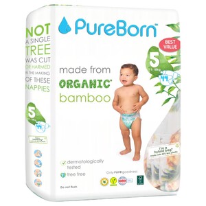 Pure Born Organic Diaper Size 5 11-18Kg 44 Pieces