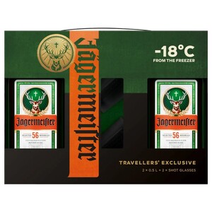 Jagermeister Selected 56 Botanicals Travellers' Exclusive 2 X 0.5L + 2 Shot Glasses